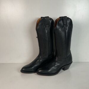 Boulet Classic Black Cowgirl Boots 6.5 C New With Tags